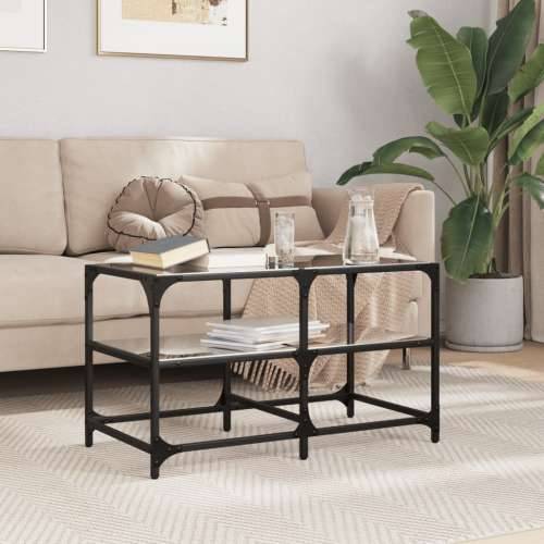 Stolić za kavu s crnom staklenom površinom 78,5x40x45 cm čelik - crno staklo 78.5 x 40 x 45 cm 1 Cijena