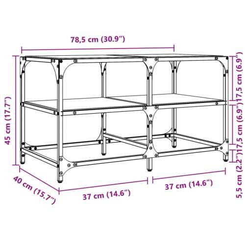 Stolić za kavu s crnom staklenom površinom 78,5x40x45 cm čelik - crno staklo 78.5 x 40 x 45 cm 1 Cijena