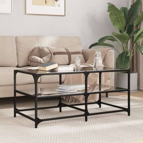 Stolić za kavu s crnom staklenom površinom 98,5x50x45 cm čelik - crno staklo 98.5 x 50 x 45 cm 1 Cijena