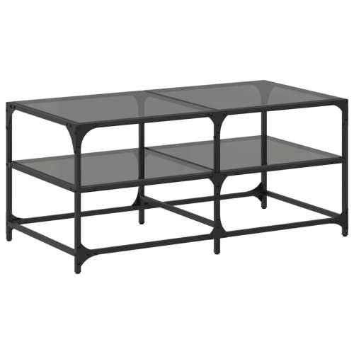 Stolić za kavu s crnom staklenom površinom 98,5x50x45 cm čelik - crno staklo 98.5 x 50 x 45 cm 1 Cijena