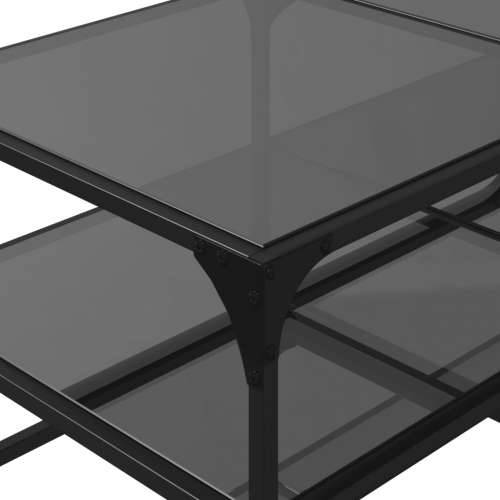 Stolić za kavu s crnom staklenom površinom 98,5x50x45 cm čelik - crno staklo 98.5 x 50 x 45 cm 1 Cijena