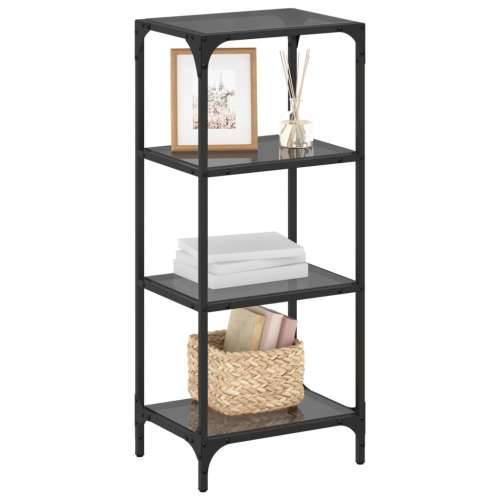Stalak za pohranu sa staklenim vrhom crni 40x30x95 cm čelični - Crna 40 x 30 x 95 cm 1 Cijena
