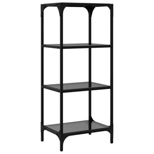 Stalak za pohranu sa staklenim vrhom crni 40x30x95 cm čelični - Crna 40 x 30 x 95 cm 1 Cijena