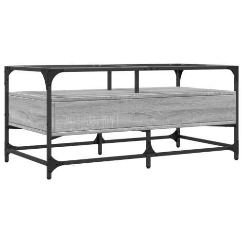 Stolić sa staklenom površinom boja hrasta 98,5x50x45 cm čelik - Sivi hrast sonoma 1 Cijena