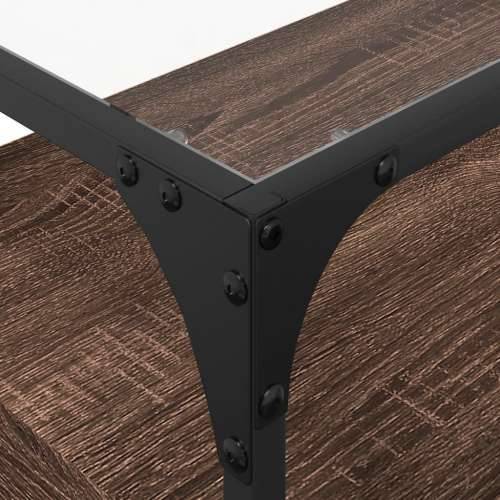 TV ormarić sa staklenom površinom boja hrasta 60x35x51 cm drvo - Smeđi hrast 1 60 cm Cijena