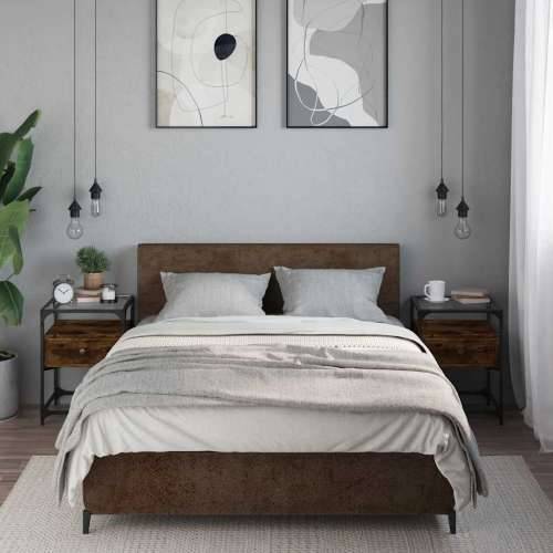 Noćni ormarići 2 kom boja hrasta 40x40x55 cm konstruirano drvo - Dimljeni hrast 2 Cijena