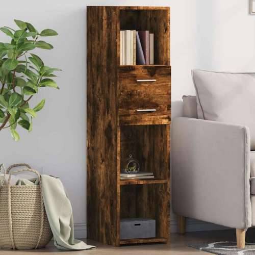 Visoka komoda boja hrasta 30 x 42,5 x 124 cm konstruirano drvo - Dimljeni hrast 1 Cijena