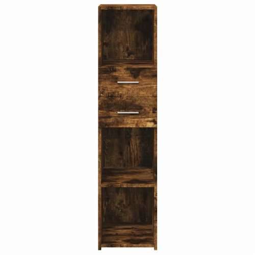Visoka komoda boja hrasta 30 x 42,5 x 124 cm konstruirano drvo - Dimljeni hrast 1 Cijena
