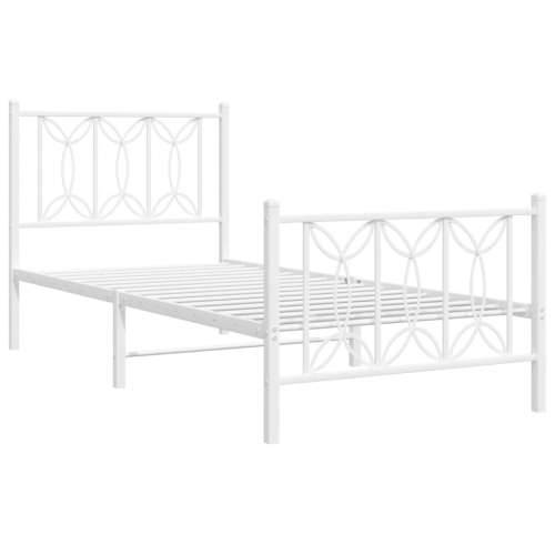 Metalni okvir kreveta uzglavlje i podnožje bijeli 80x200 cm - Bijela 80 x 200 cm s uzglavljem i podnožjem Cijena