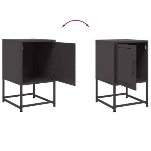 Noćni ormarići 2 kom crni 36 x 39 x 60,5 cm čelični - Crna 2 Cijena