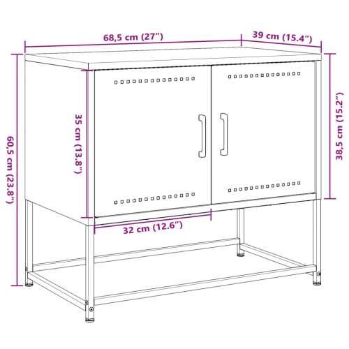 TV ormarić crni 68,5 x 39 x 60,5 cm čelični - Crna 1 Cijena