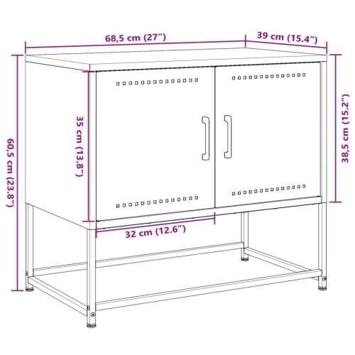 TV ormarić antracit 68,5 x 39 x 60,5 cm čelični - Antracit 1 Cijena