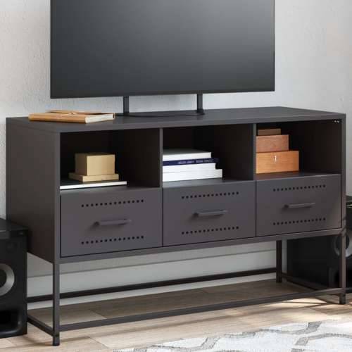 TV ormarić crni 100,5x39x60,5 cm čelični - Crna 1 Cijena