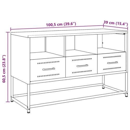 TV ormarić crni 100,5x39x60,5 cm čelični - Crna 1 Cijena