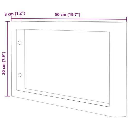 Nosači polica za Lavabo - Umivaonik 2 kom bijeli pravokutni čelični - Bijela 20 x 50 cm 1 Pravokutno Cijena