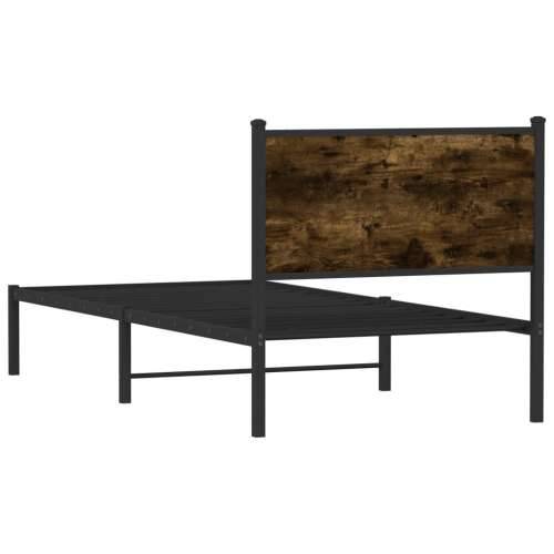 Metalni okvir kreveta bez madraca boja hrasta 80x200 cm - Dimljeni hrast 80 x 200 cm s uzglavljem Cijena