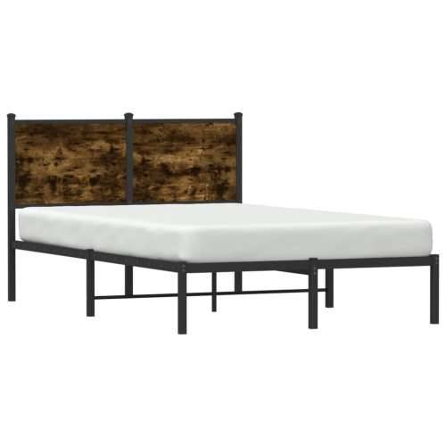 Metalni okvir kreveta bez madraca boja hrasta 120x190 cm - Dimljeni hrast 120 x 190 cm s uzglavljem Cijena