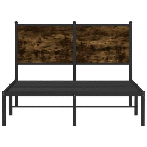 Metalni okvir kreveta bez madraca boja hrasta 120x190 cm - Dimljeni hrast 120 x 190 cm s uzglavljem Cijena