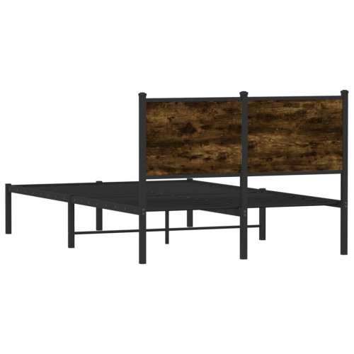 Metalni okvir kreveta bez madraca boja hrasta 120x190 cm - Dimljeni hrast 120 x 190 cm s uzglavljem Cijena