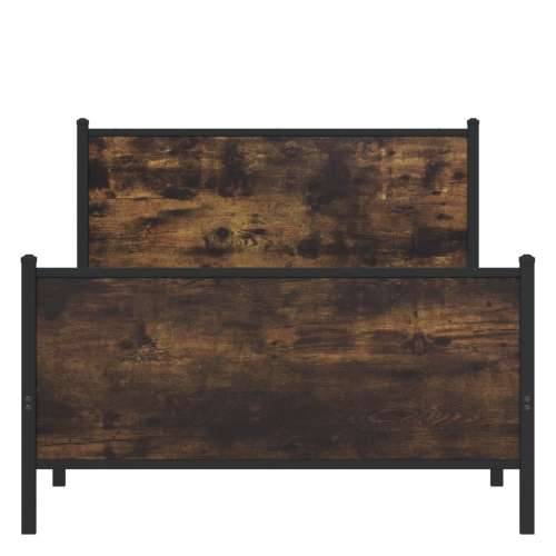 Metalni okvir kreveta bez madraca boja hrasta 100x190 cm - Dimljeni hrast 100 x 190 cm s uzglavljem i podnožjem Cijena