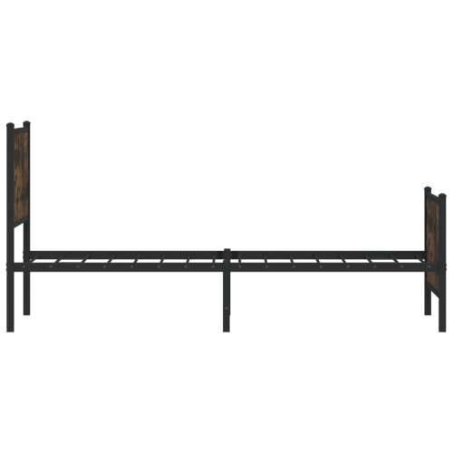 Metalni okvir kreveta bez madraca boja hrasta 100x190 cm - Dimljeni hrast 100 x 190 cm s uzglavljem i podnožjem Cijena