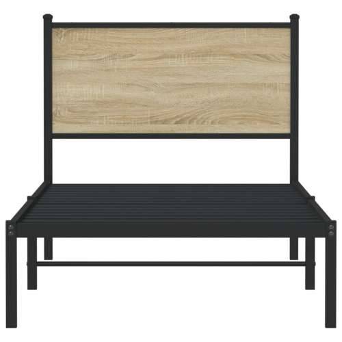 Metalni okvir kreveta bez madraca boja hrasta sonome 90x200 cm - sonoma hrast 90 x 200 cm s uzglavljem Cijena