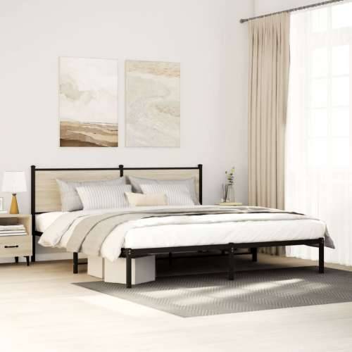 Metalni okvir kreveta bez madraca boja hrasta sonome 183x213 cm - sonoma hrast 183 x 213 cm s uzglavljem Cijena