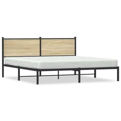 Metalni okvir kreveta bez madraca boja hrasta sonome 183x213 cm - sonoma hrast 183 x 213 cm s uzglavljem Cijena