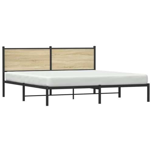 Metalni okvir kreveta bez madraca boja hrasta sonome 183x213 cm - sonoma hrast 183 x 213 cm s uzglavljem Cijena