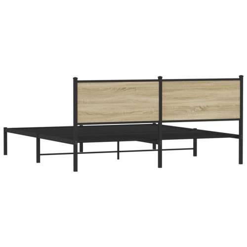 Metalni okvir kreveta bez madraca boja hrasta sonome 183x213 cm - sonoma hrast 183 x 213 cm s uzglavljem Cijena
