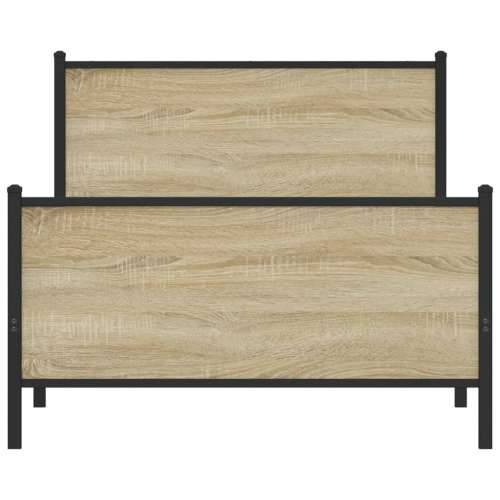 Metalni okvir kreveta bez madraca boja hrasta sonome 100x190 cm - sonoma hrast 100 x 190 cm s uzglavljem i podnožjem Cijena