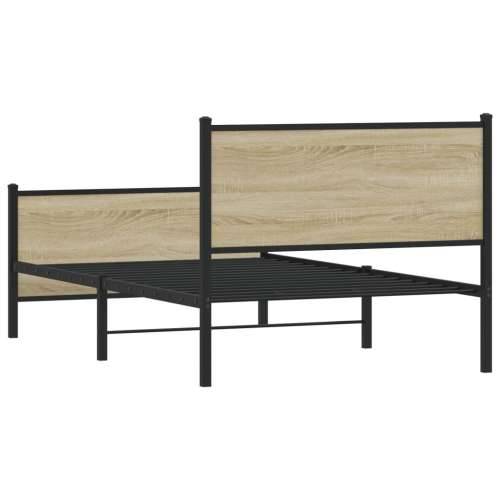 Metalni okvir kreveta bez madraca boja hrasta sonome 100x190 cm - sonoma hrast 100 x 190 cm s uzglavljem i podnožjem Cijena