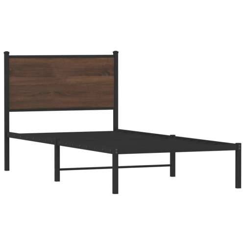 Metalni okvir kreveta bez madraca smeđi hrast 80x200 cm - Smeđi hrast 80 x 200 cm s uzglavljem Cijena