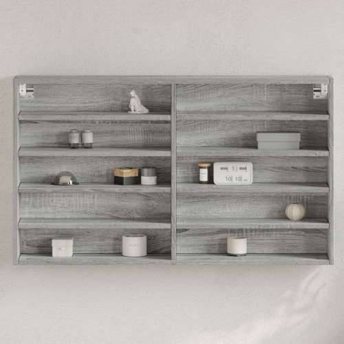 Vitrina boja sivog hrasta sonome 100x15x58 cm drvena - Sivi hrast sonoma 100 x 15 x 58 cm 1 Cijena