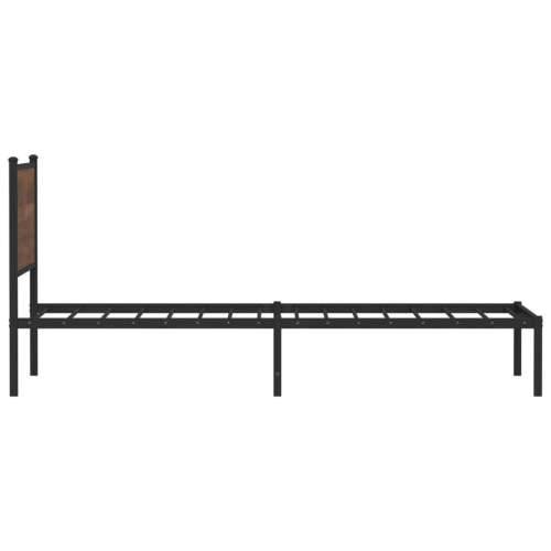 Metalni okvir kreveta bez madraca smeđi hrast 107x203 cm - Smeđi hrast 107 x 203 cm s uzglavljem Cijena