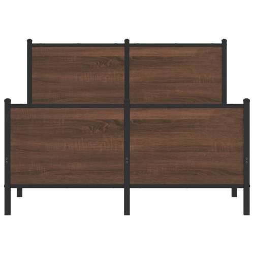 Metalni okvir kreveta bez madraca smeđi hrast 120x190 cm - Smeđi hrast 120 x 190 cm s uzglavljem i podnožjem Cijena