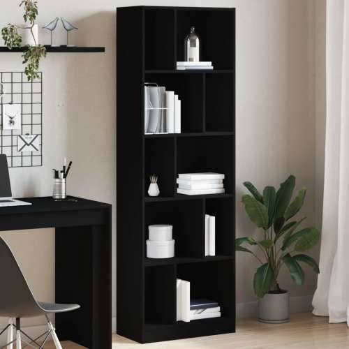 Regal za knjige crni 57 x 28,5 x 174 cm od konstruiranog drva - Crna 1 174 cm Cijena