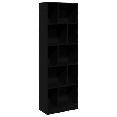 Regal za knjige crni 57 x 28,5 x 174 cm od konstruiranog drva - Crna 1 174 cm Cijena