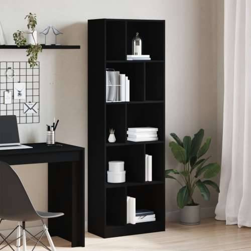 Regal za knjige crni 57 x 28,5 x 174 cm od konstruiranog drva - Crna 1 174 cm Cijena