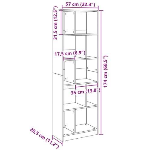 Regal za knjige boja betona 57x28,5x174 cm konstruirano drvo Beton siva 1 174 cm Cijena