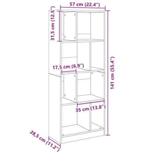 Regal za knjige boja betona 57x28,5x141 cm konstruirano drvo Beton siva 1 141 cm Cijena
