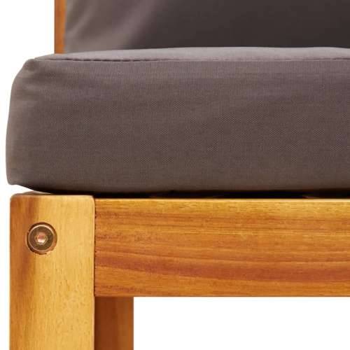Vrtna sofa bez naslona za ruke s jastucima masivno drvo bagrema Siva 1 srednja sofa Cijena