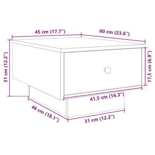 Stolić za kavu bijeli 60x45x31 cm od konstruiranog drva - Bijela 60 x 45 x 31 cm 1 Cijena
