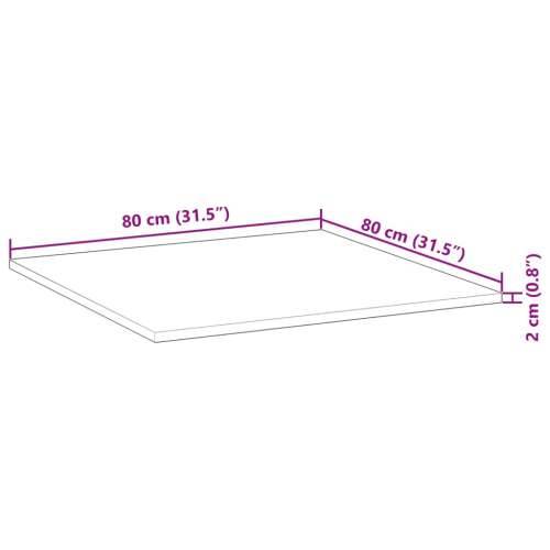 Stolna ploča četvrtasta 80x80x2 cm od masivnog drva bagrema - Uljni premaz 80 x 80 x 2 cm 1 Cijena