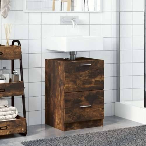 Ormarić za Lavabo - Umivaonik boja dimljenog hrasta 40x37x59 cm drveni - Dimljeni hrast 40 x 37 x 59 cm 1 Cijena