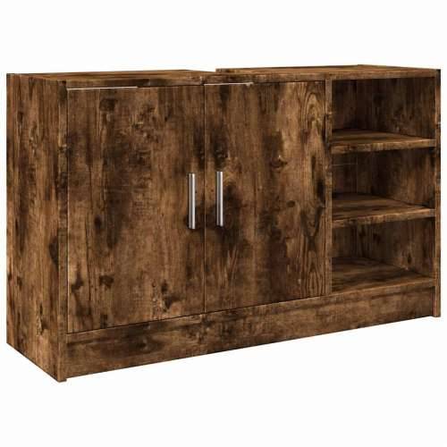 Ormarić za Lavabo - Umivaonik boja dimljenog hrasta 90x29x55 cm drveni - Dimljeni hrast 90 x 29 x 55 cm 1 Cijena