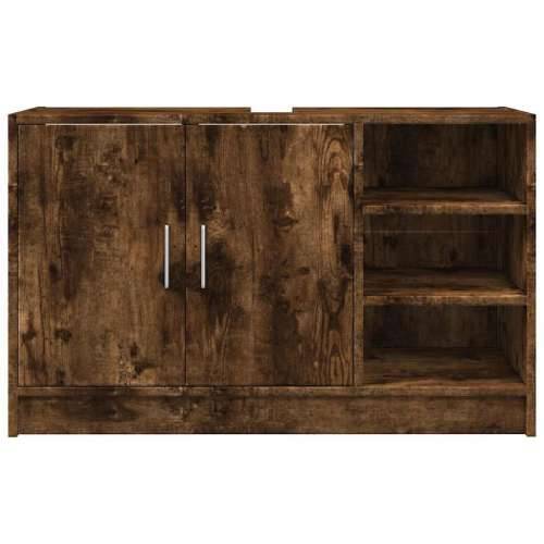 Ormarić za Lavabo - Umivaonik boja dimljenog hrasta 90x29x55 cm drveni - Dimljeni hrast 90 x 29 x 55 cm 1 Cijena