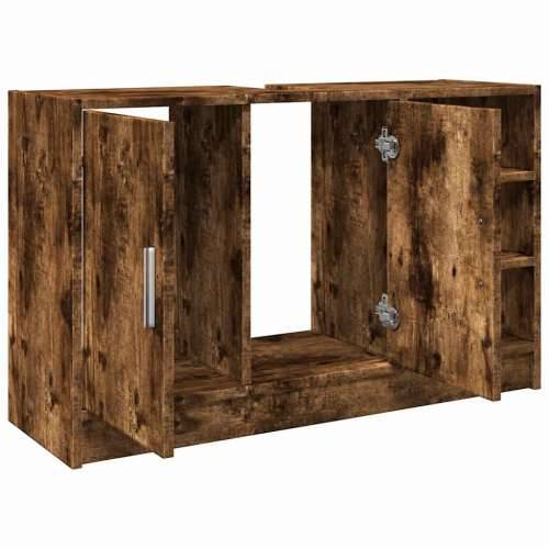 Ormarić za Lavabo - Umivaonik boja dimljenog hrasta 90x29x55 cm drveni - Dimljeni hrast 90 x 29 x 55 cm 1 Cijena