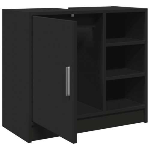 Ormarić za Lavabo - Umivaonik crni 63 x 29 x 55 cm konstruirano drvo - Crna 63 x 29 x 55 cm 1 Cijena