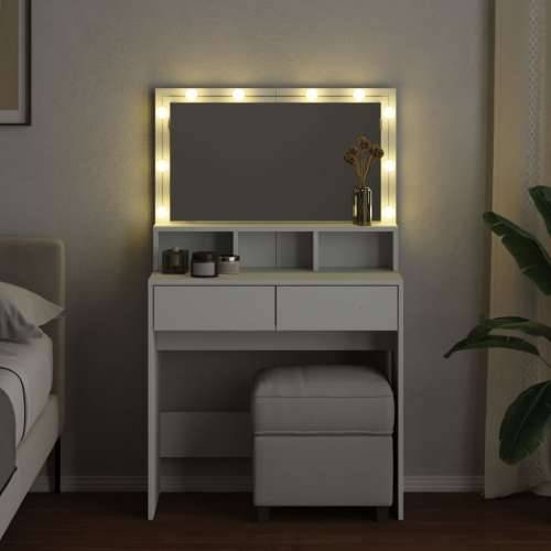 Toaletni stolić s LED svjetlima bijeli 80x41x134,5 cm - Bijela 1 Cijena